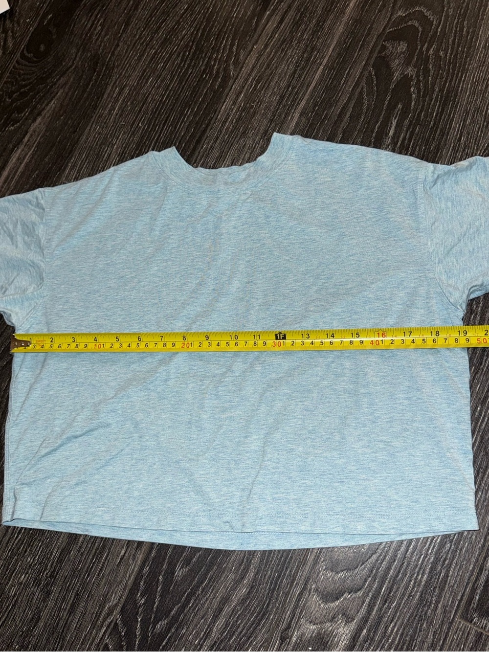 Lululemon Cropped Short Sleeve Tee Heathered Blue - Picture 4 of 5